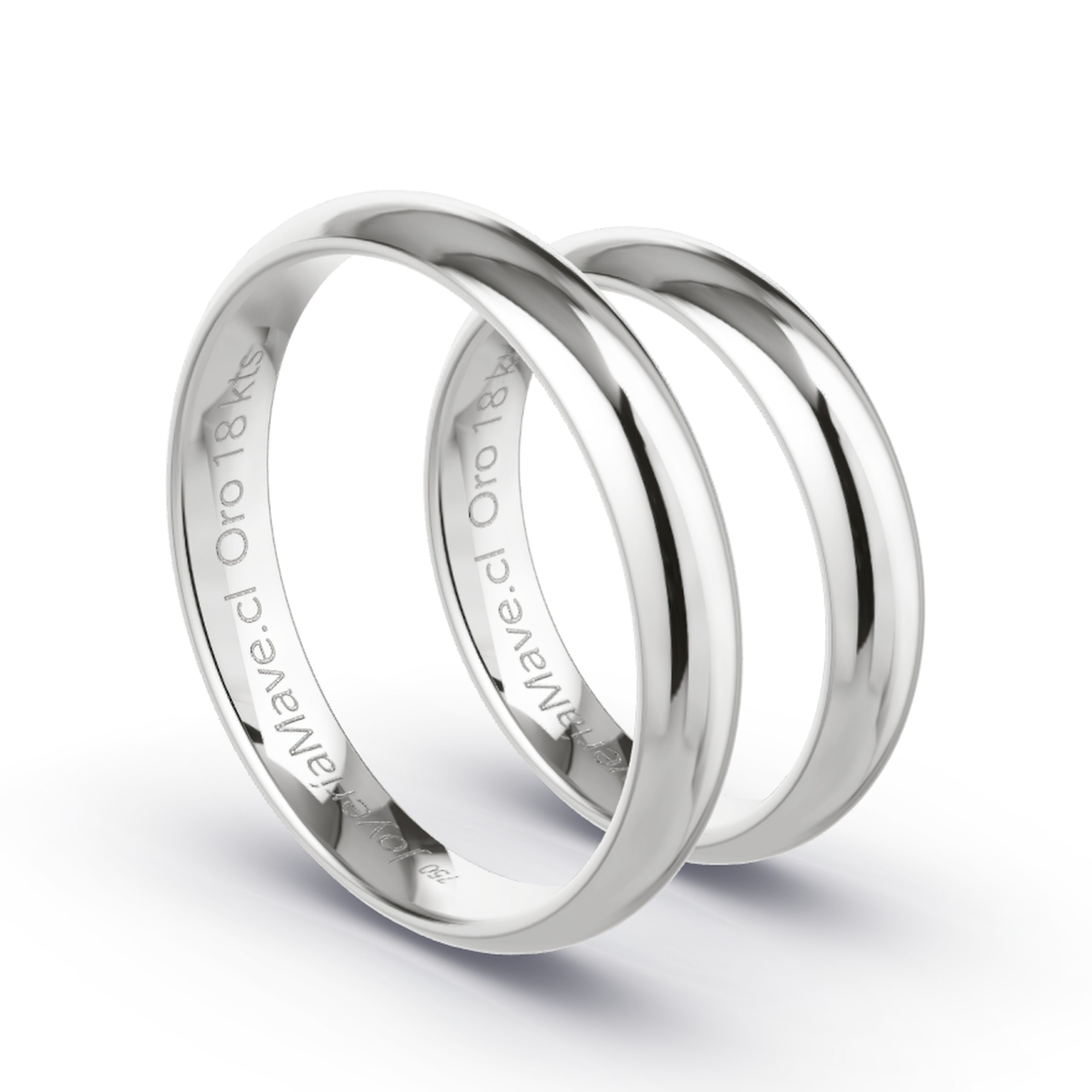 Argollas Matrimonio. Modelo Inglés. Oro Blanco. 18 Kilates Liga. 4702-12 - Imagen 4