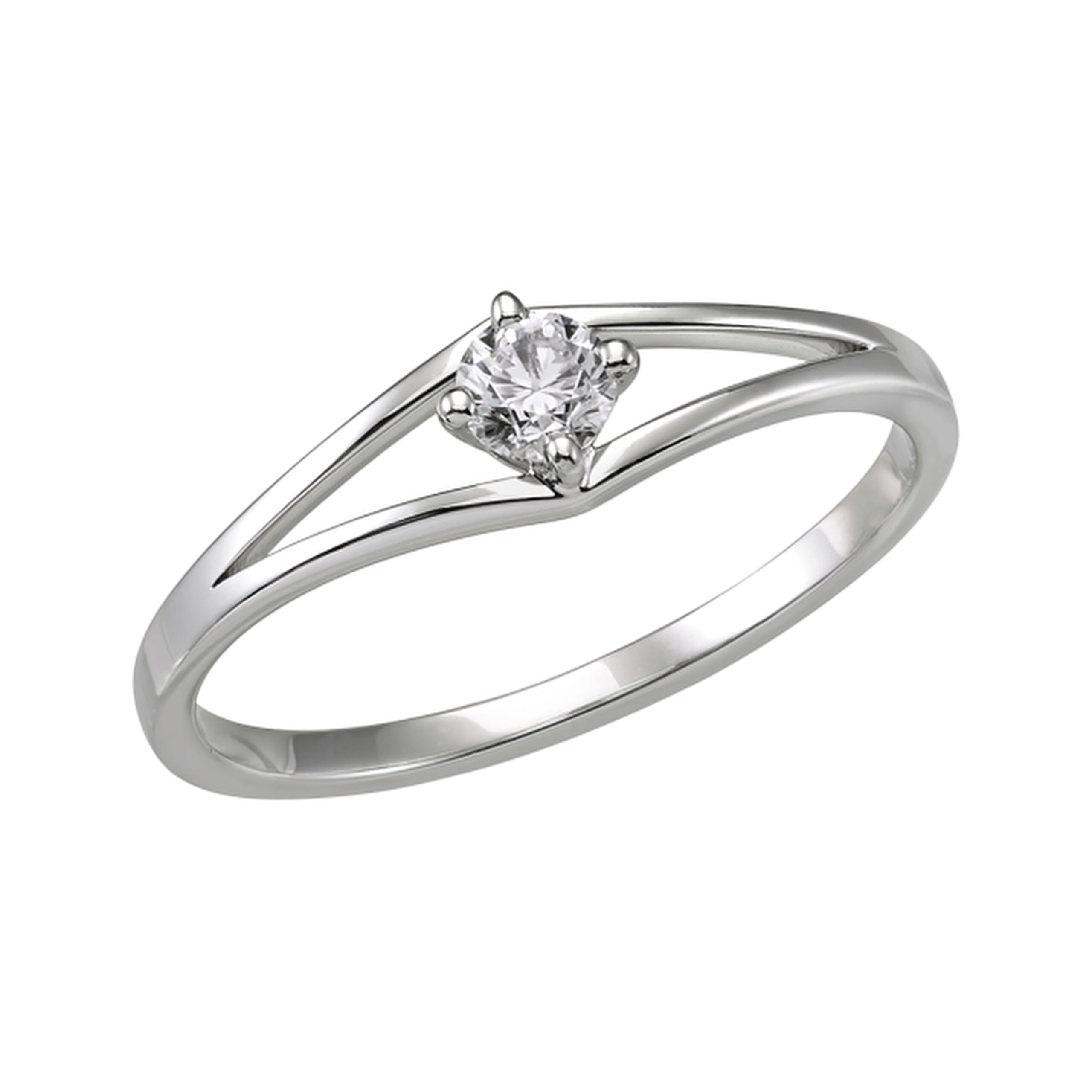 Anillo de Compromiso en Oro Blanco 18 Kilates Liga y Diamante Natural. Modelo 3010