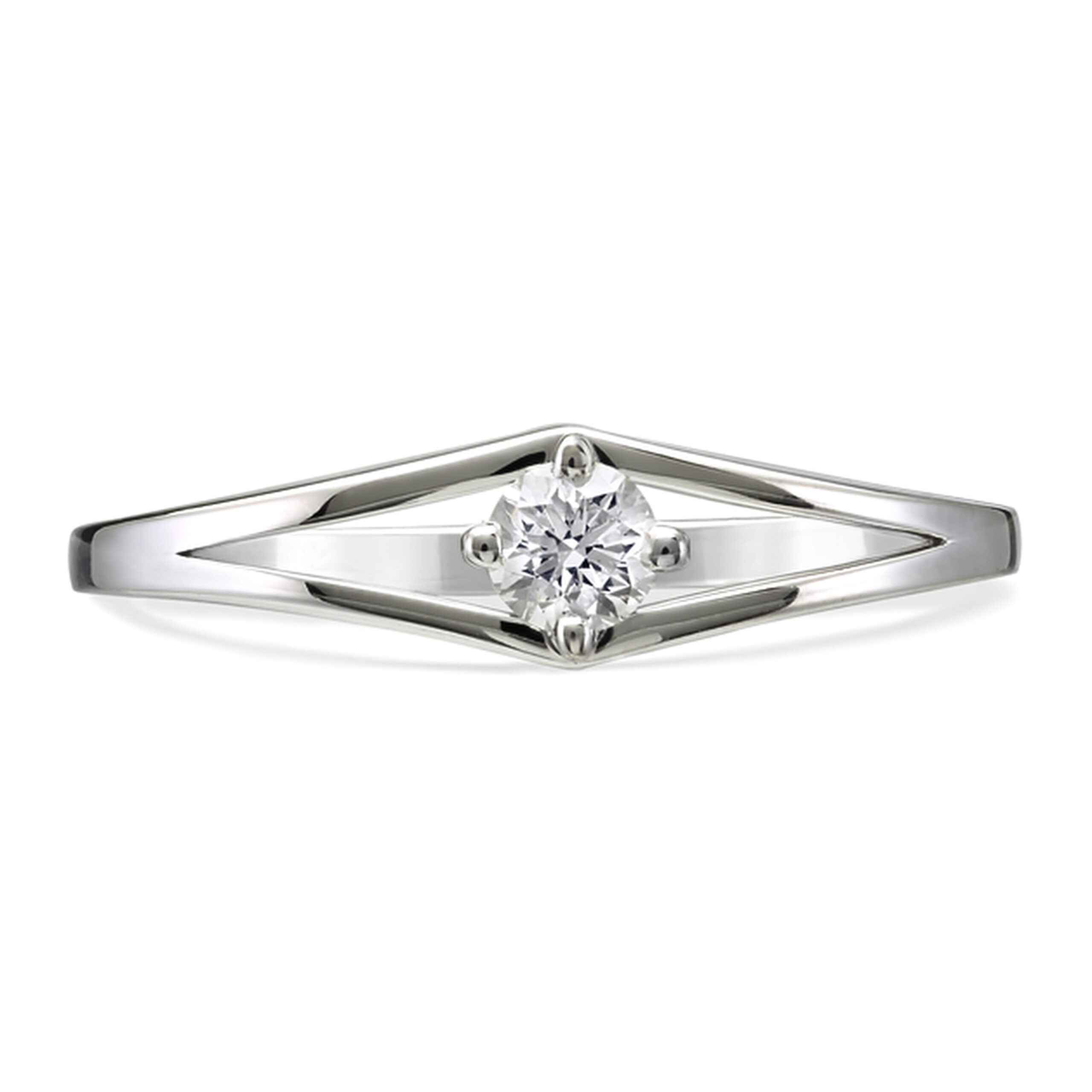 Anillo de Compromiso en Oro Blanco 18 Kilates Liga y Diamante Natural. Modelo 3010 - Imagen 2