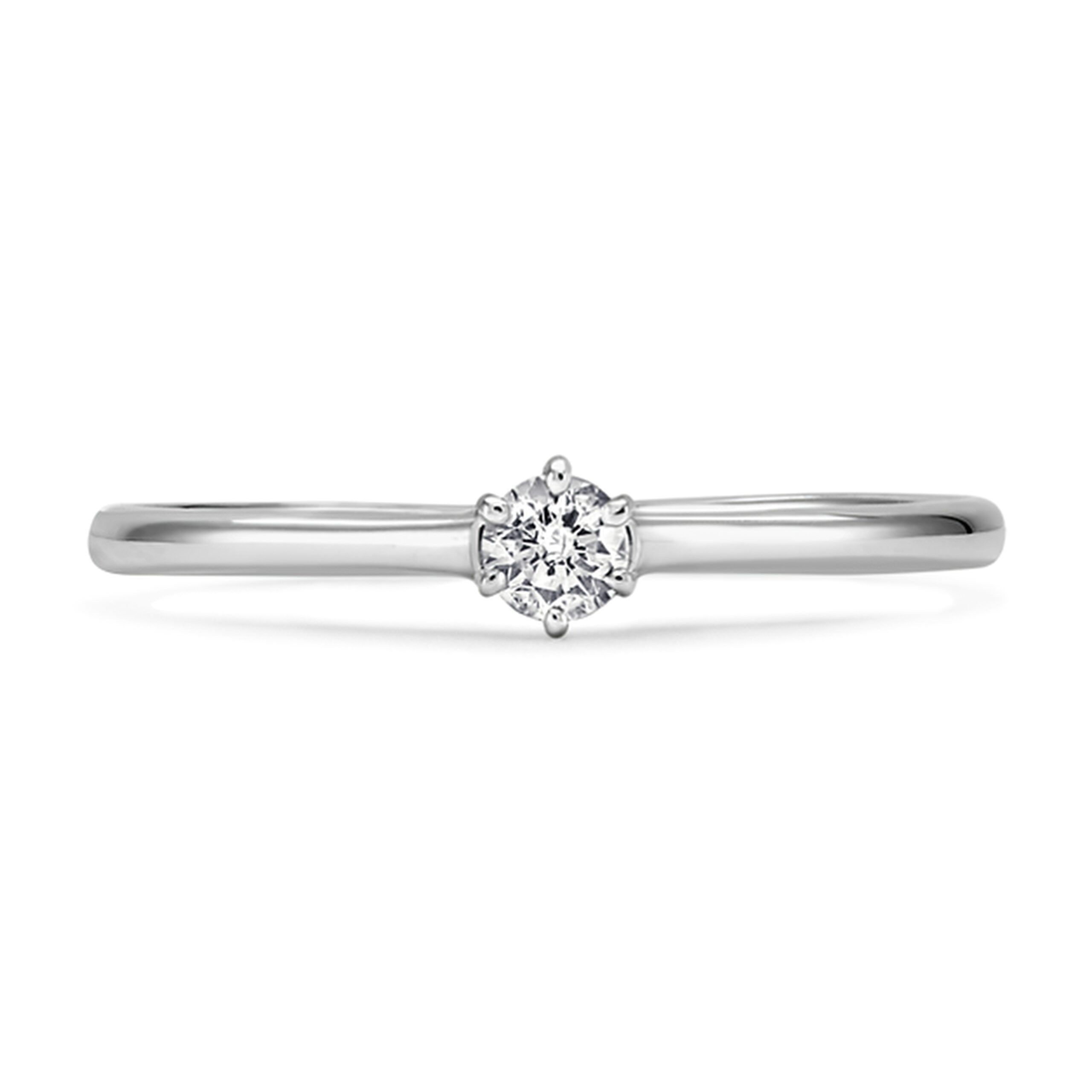 Anillo de Compromiso Oro Blanco 18 Kilates Liga. Diamante Natural. Modelo 3020. - Imagen 2