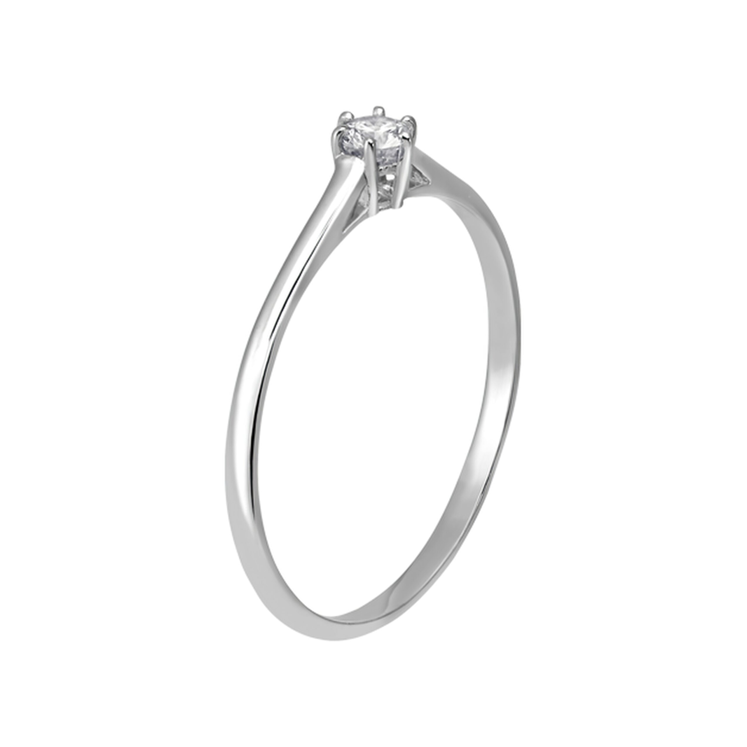 Anillo de Compromiso Oro Blanco 18 Kilates Liga. Diamante Natural. Modelo 3020. - Imagen 3