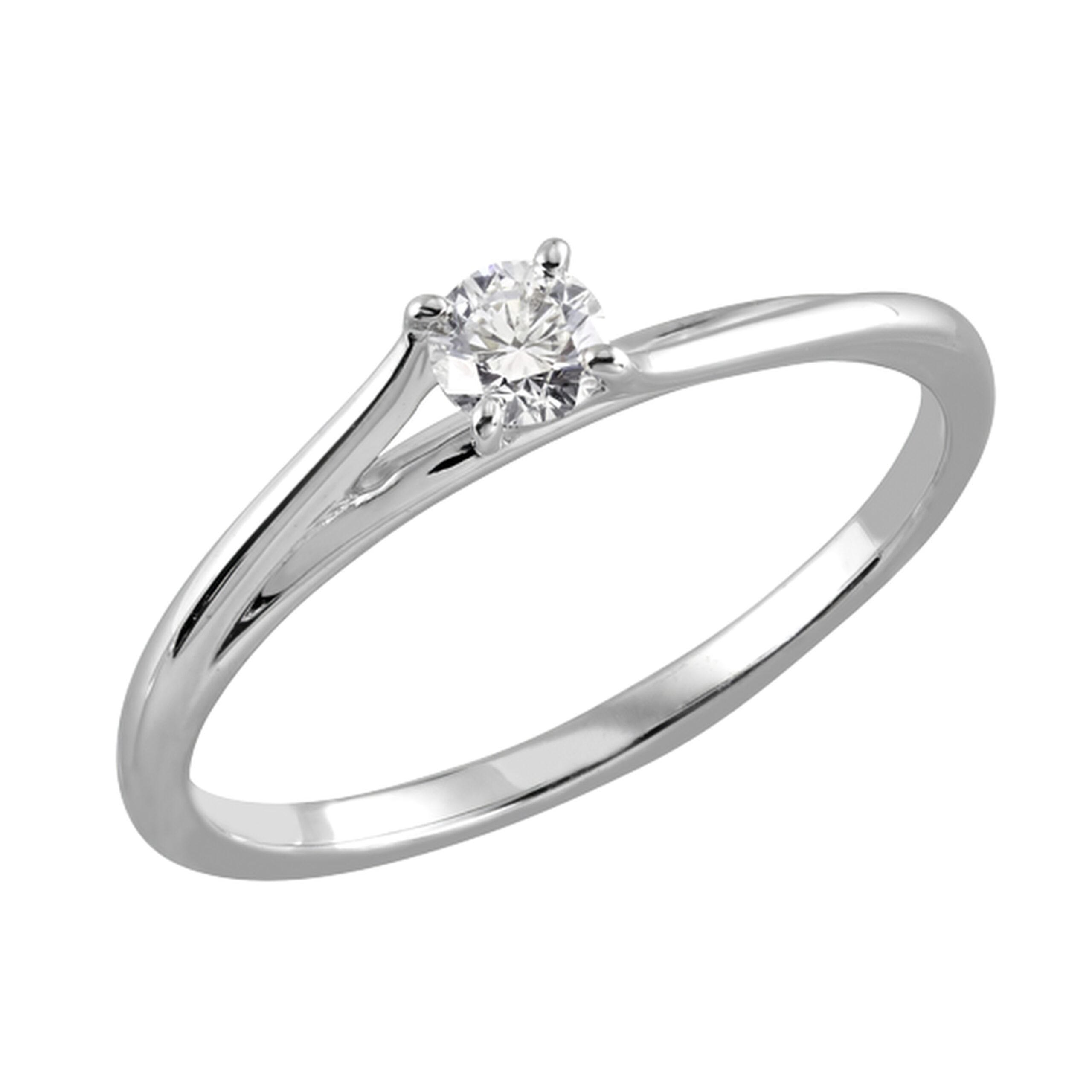 Anillo de Compromiso en Oro Blanco 18 Kilates Liga y Diamante natural. Modelo 3040.